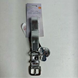 NWT. Disney Parks Dog Collar Silver Platinum 100 Year Anniversary.  Size: large